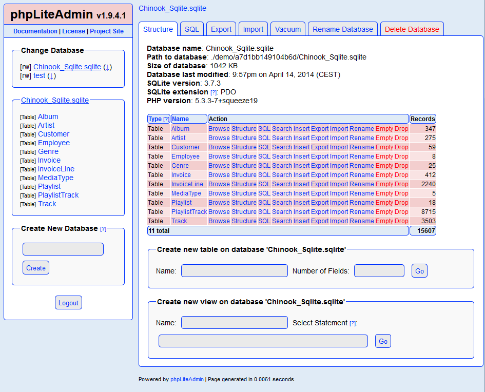 تنزيل اخر اصدار من المصدر phpLiteAdmin أداة إدارة قواعد البيانات Phpliteadmin02